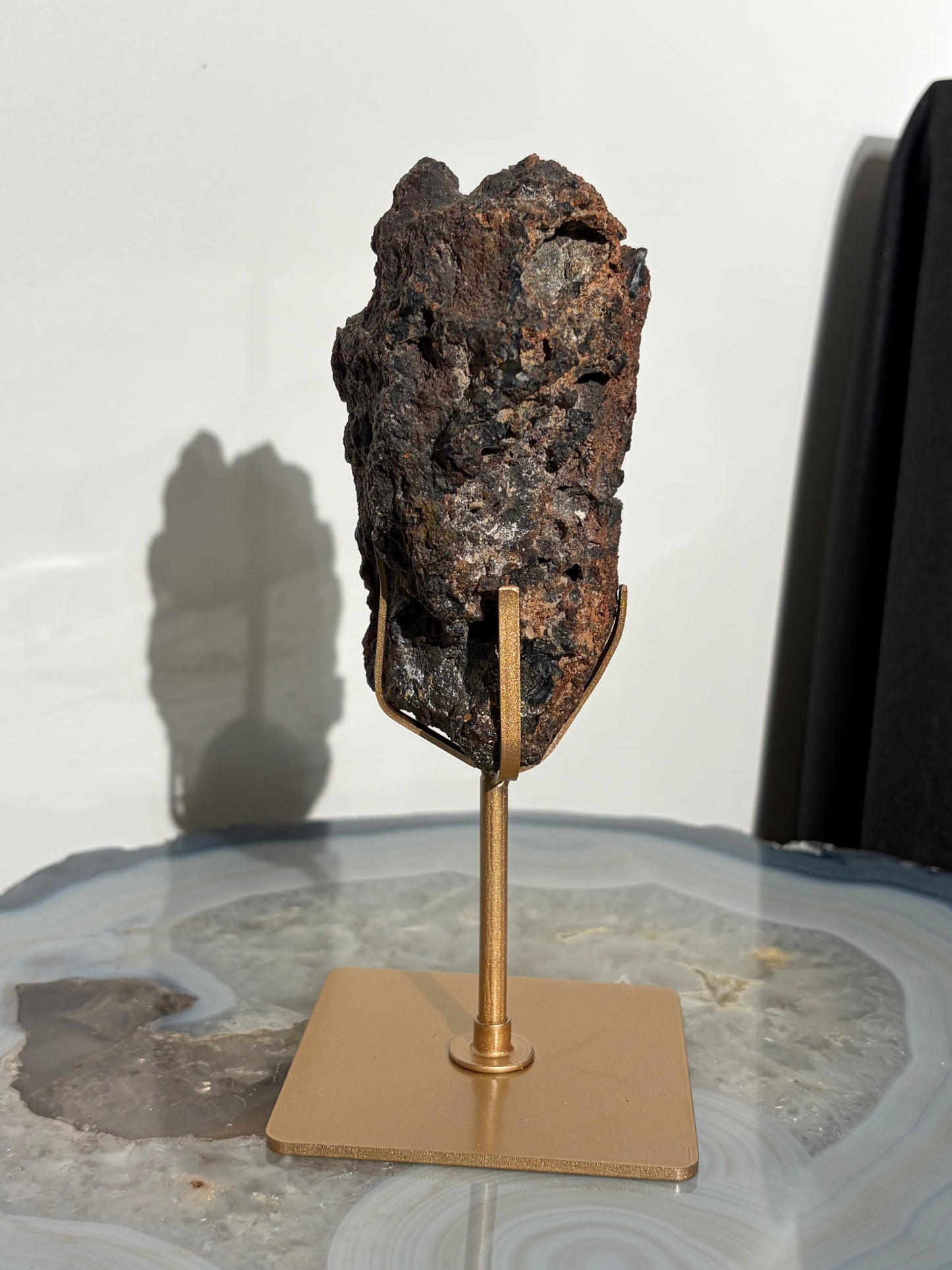 "Tavian" Red Fox Agate on Custom Display Stand I