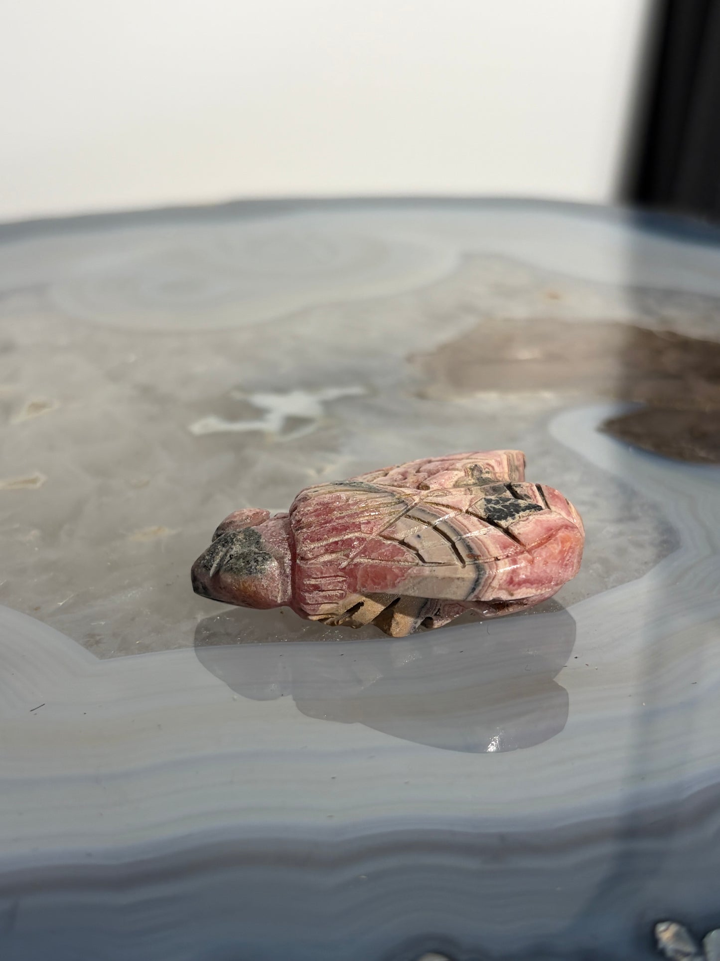 Banded Rhodochrosite Bee Carving A