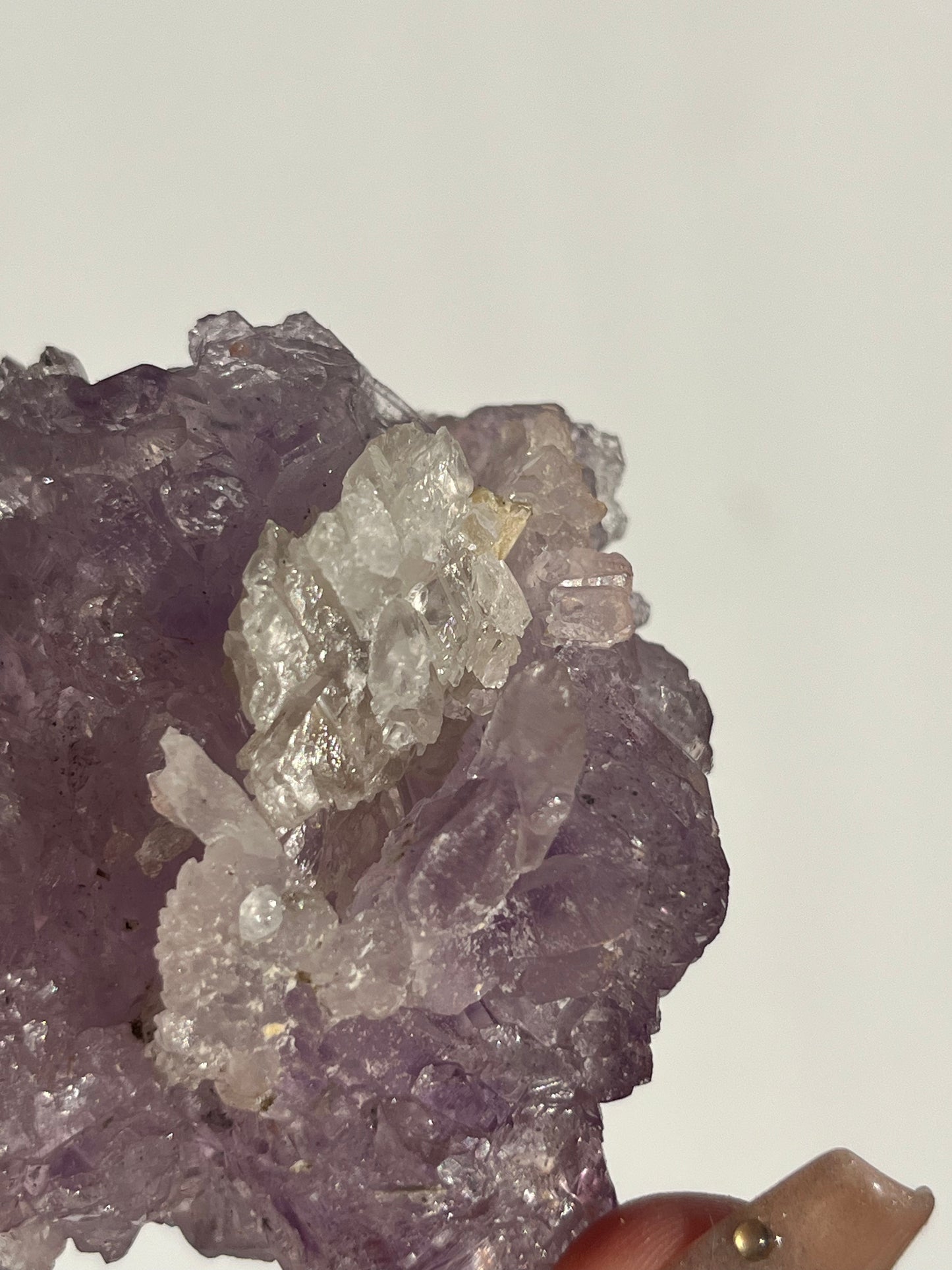 Sceptre Amethyst Flower Formation with Calcite Specimen B