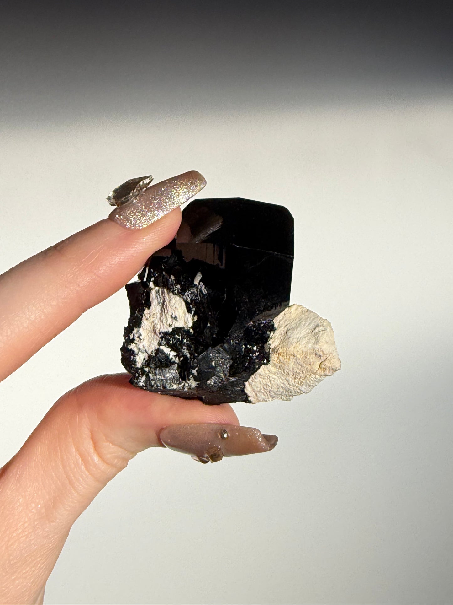 Schorl Black Tourmaline with Feldspar Specimen
