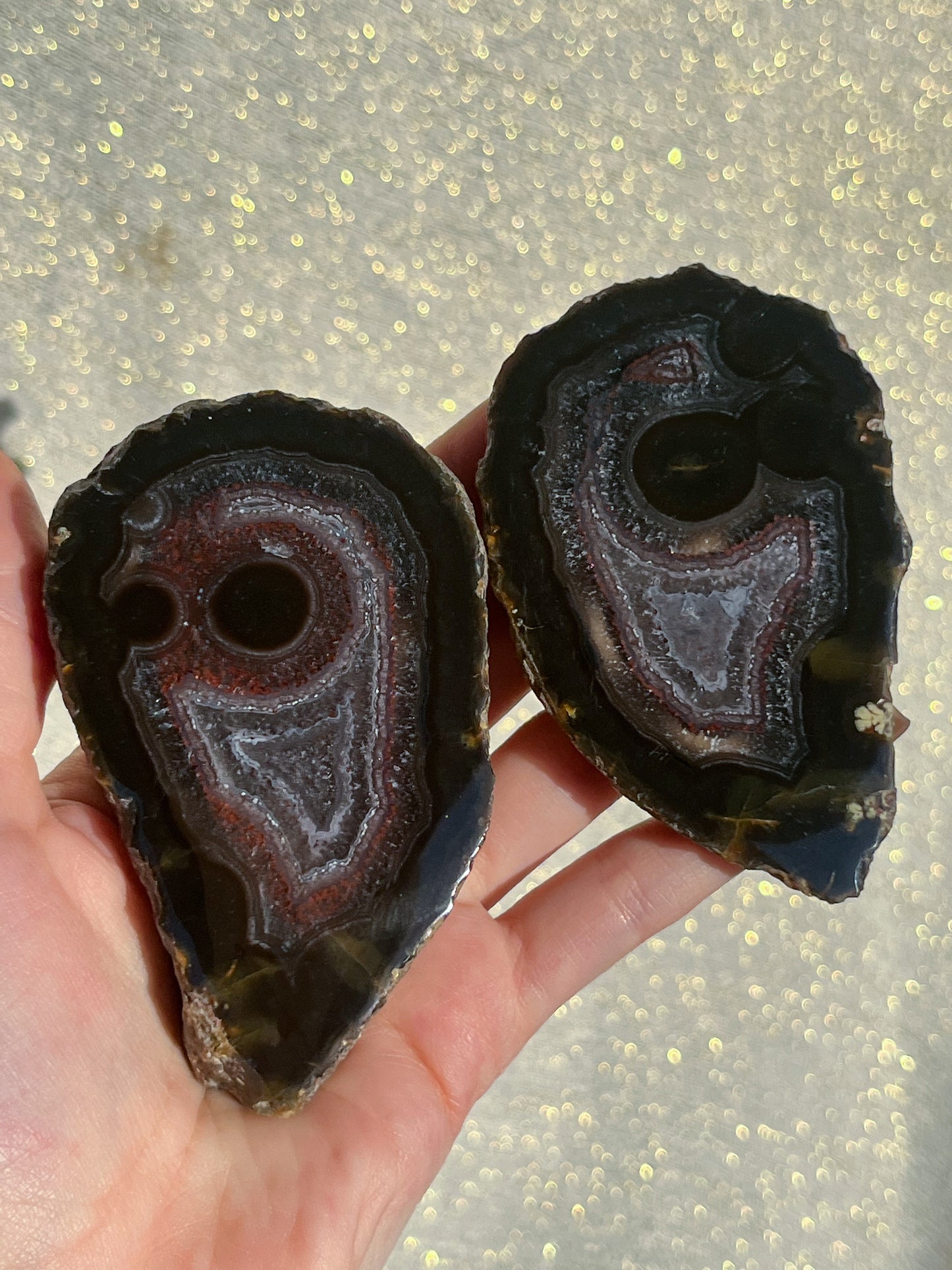 Smiling Indonesian Agate Pair #4