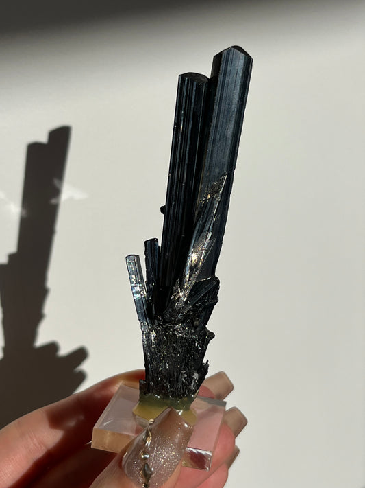 Twinned Stibnite Specimen (Perfectly Imperfect Termination Damage) ex. Lou & Diana Conti Collection