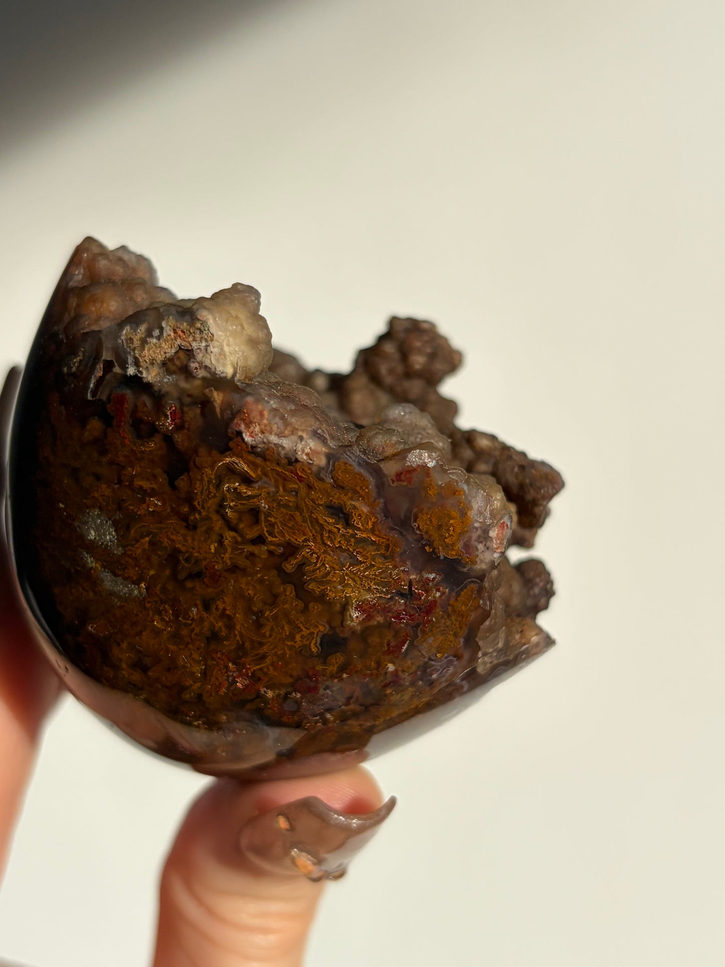 “A Garden Planet” Tembaga Moss in Botryoidal Chalcedony Sphere B