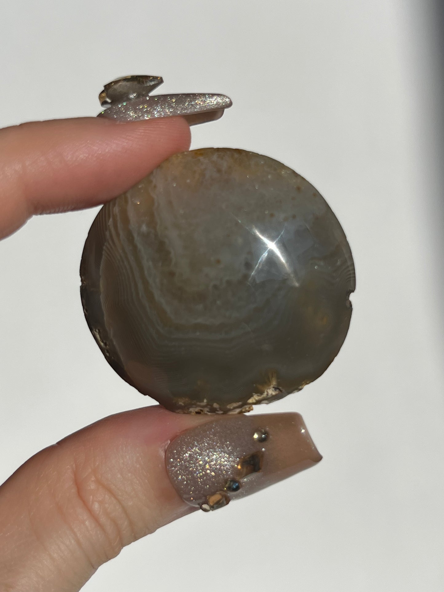 West Indonesian Banded Agate Medallion with Parallax Effect D