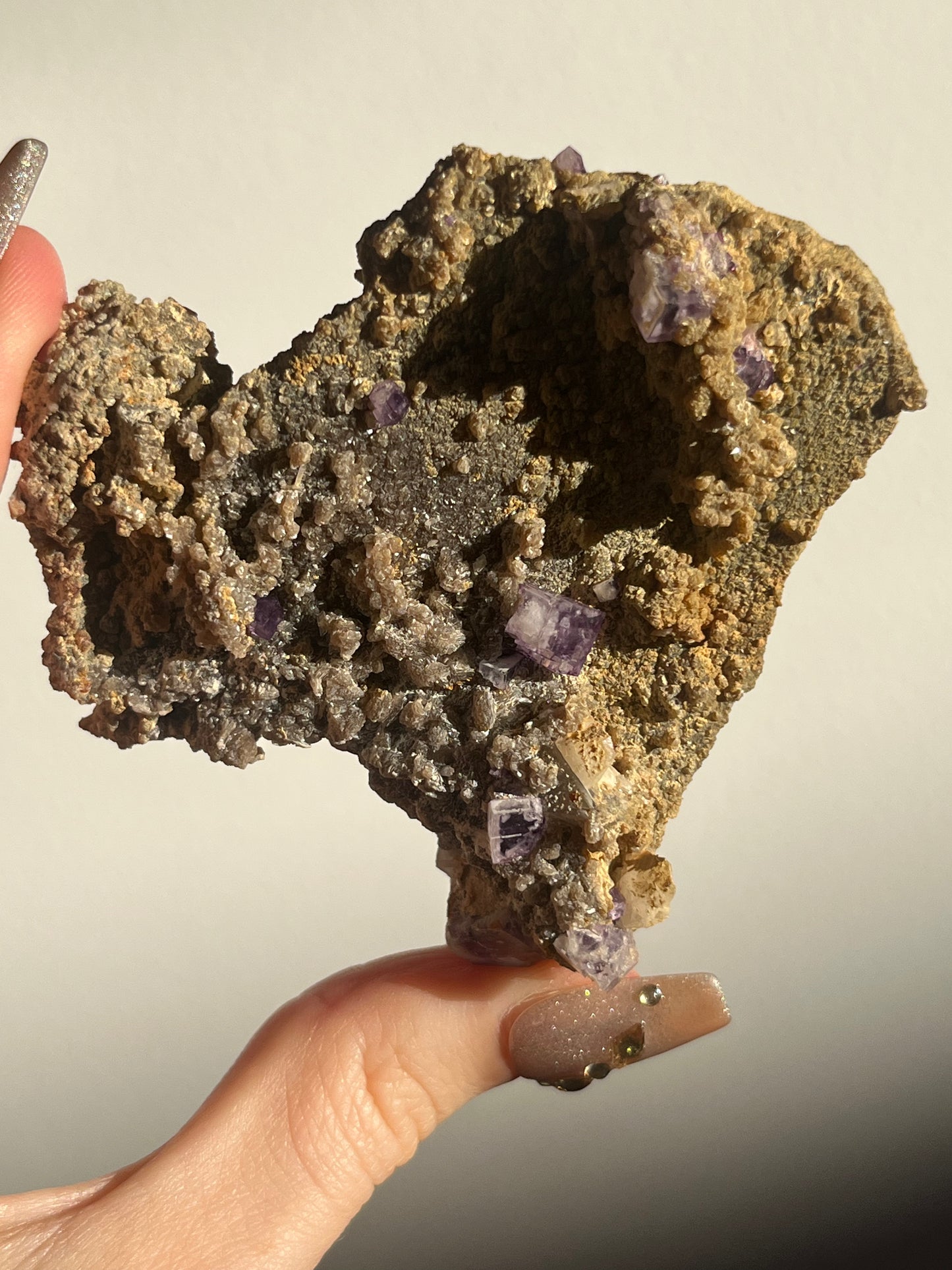 Yaogangxian Purple Fluorite Specimen with Intra Calcite Zoning A