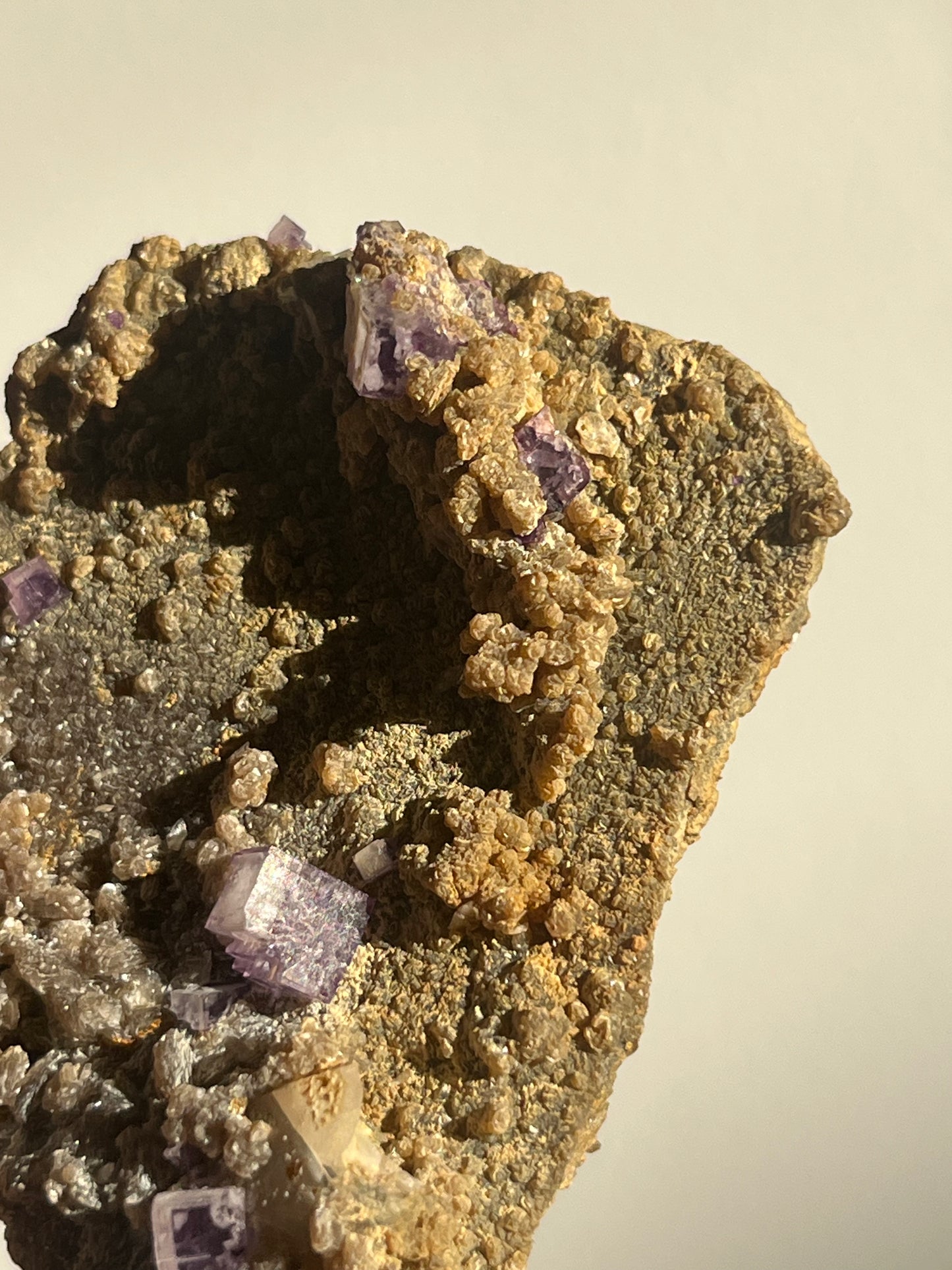 Yaogangxian Purple Fluorite Specimen with Intra Calcite Zoning A