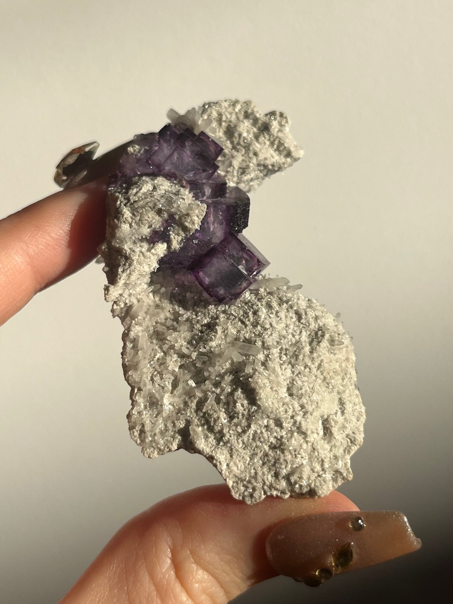 Yaogangxian Purple Fluorite with Quartz Specimen B