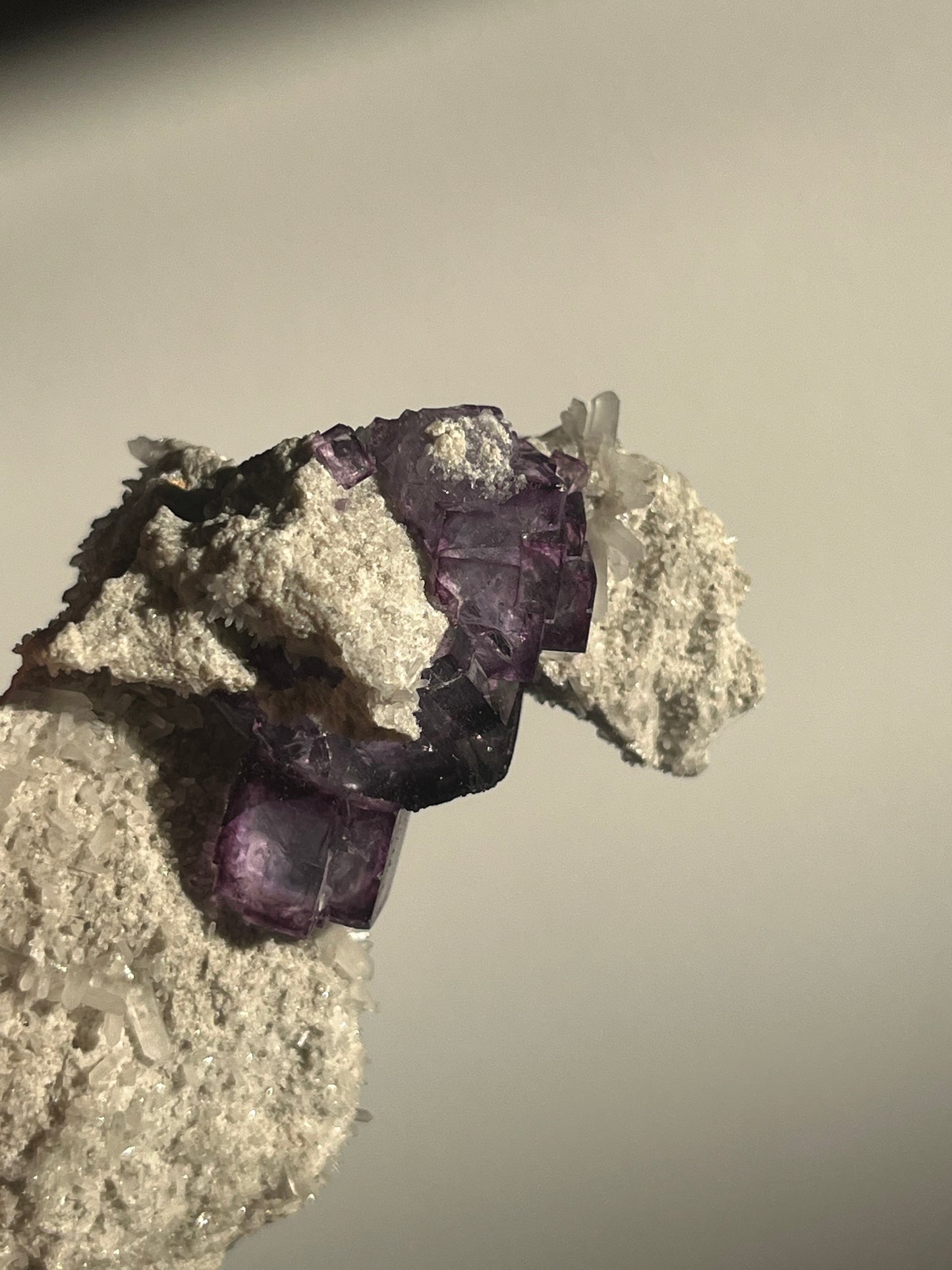 Yaogangxian Purple Fluorite with Quartz Specimen B