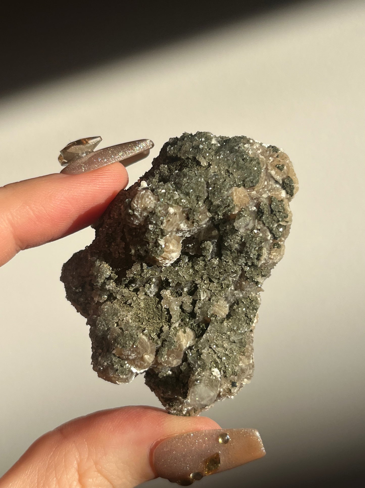 Yaogangxian Purple Phantom Fluorite Specimen with Muscovite and Chlorite Coated Quartz C