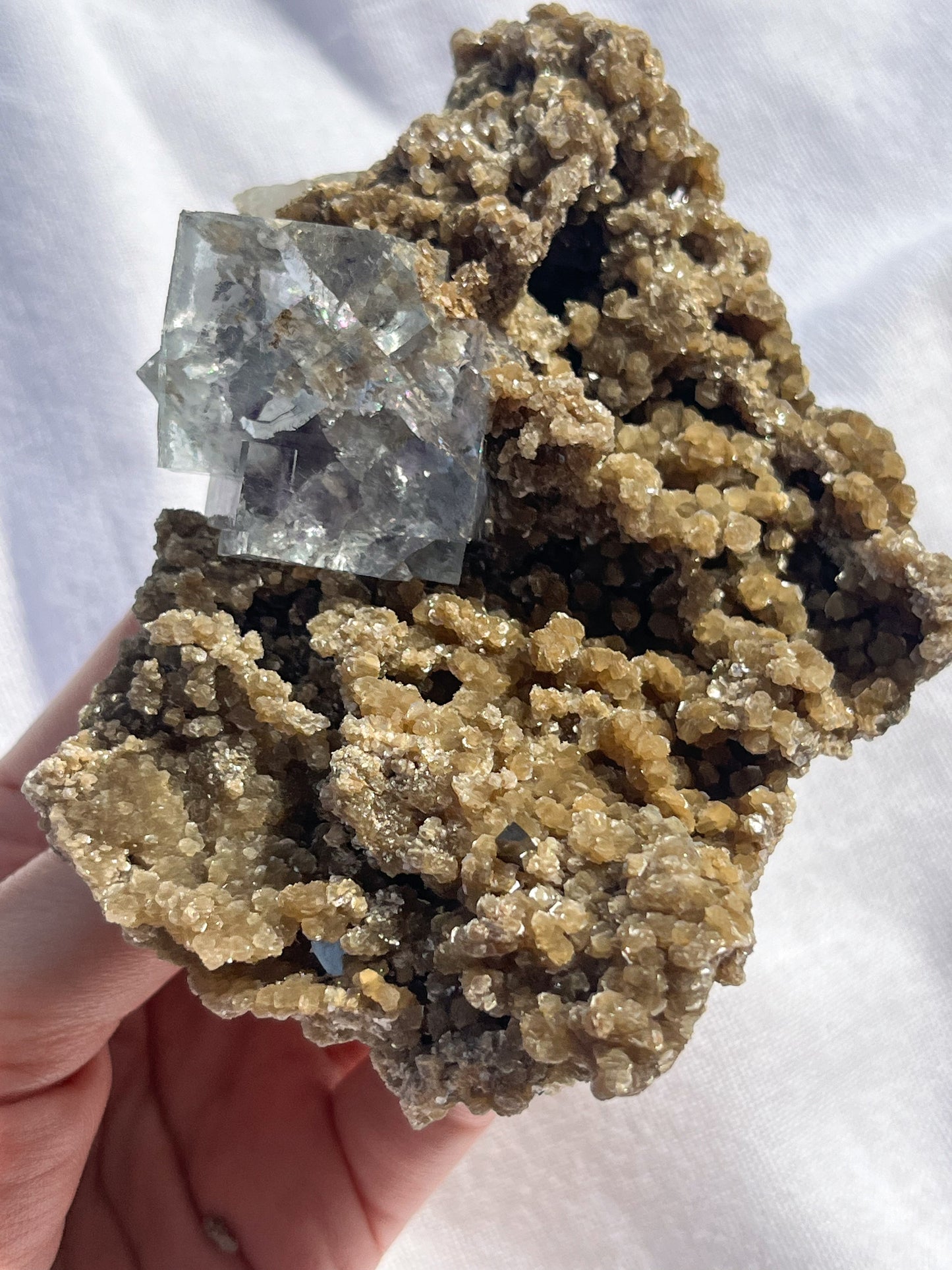 Blue Yaogangxian Fluorite Specimen w/Quartz & Octahedral Pyrite Formations #1