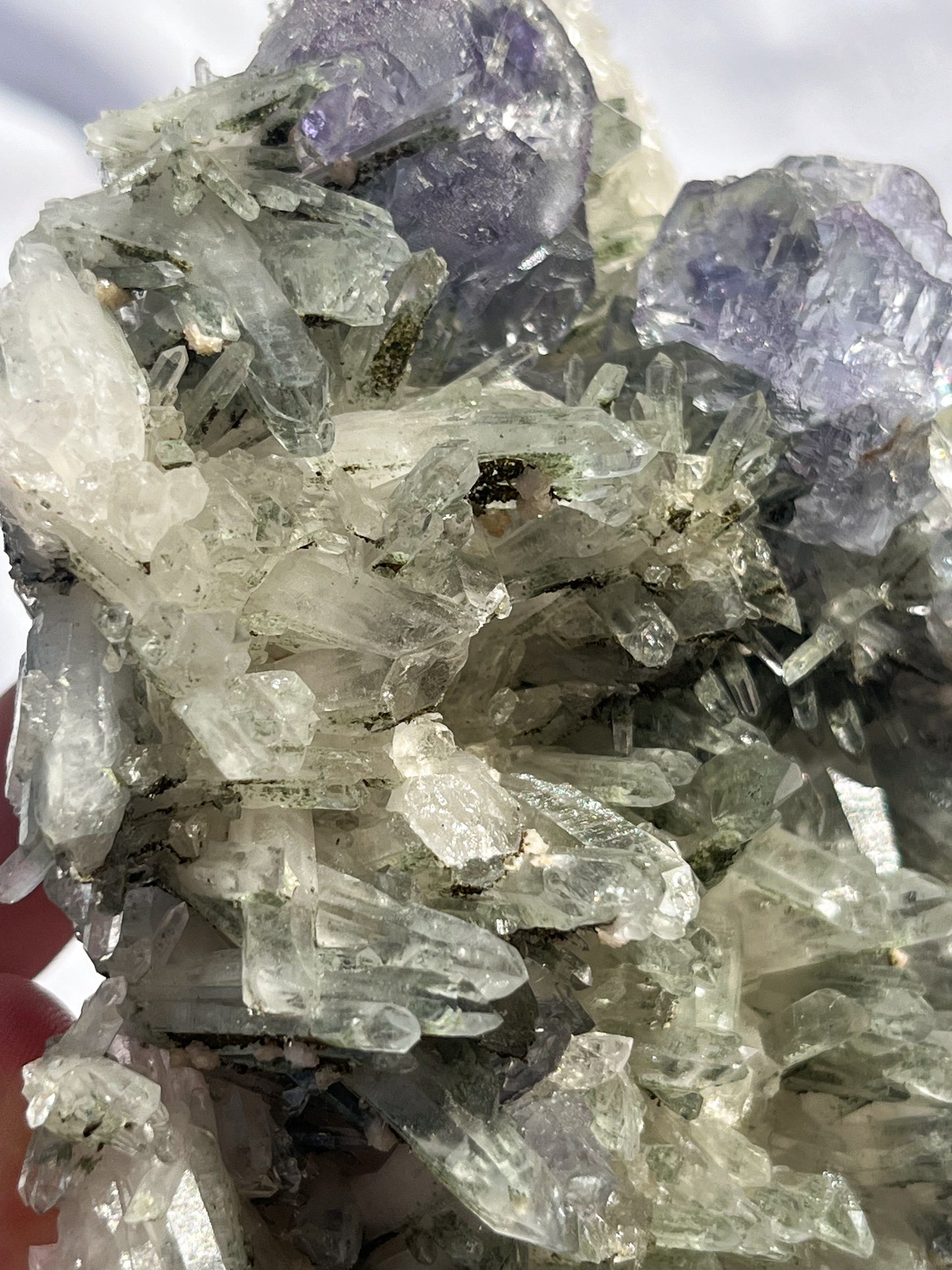 Blue-Purple Yaogangxian Fluorite & Quartz Specimen w/Pyrite #7