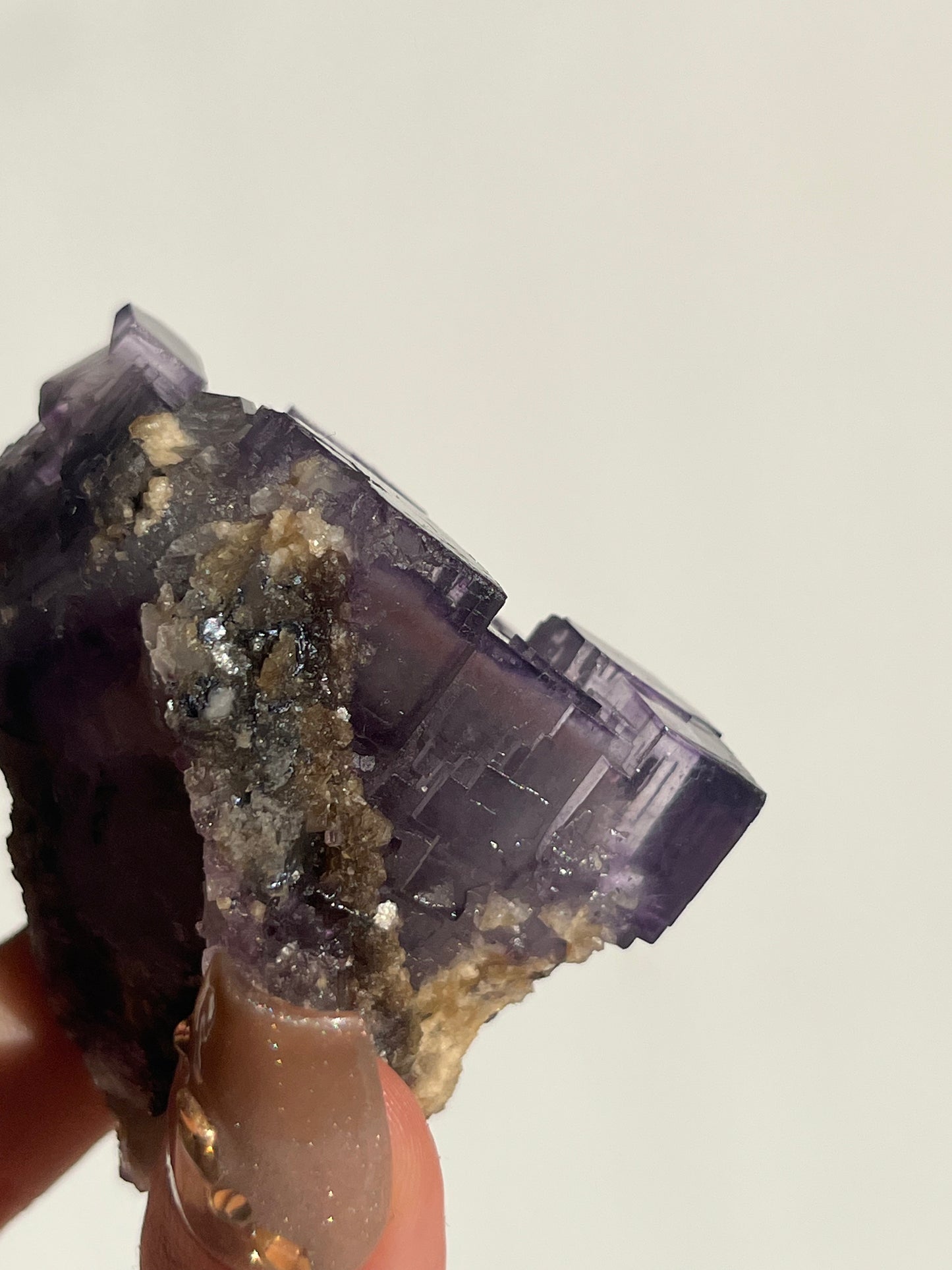 Purple Phantom Yaogangxian Fluorite with Muscovite and Static Enhydros Specimen