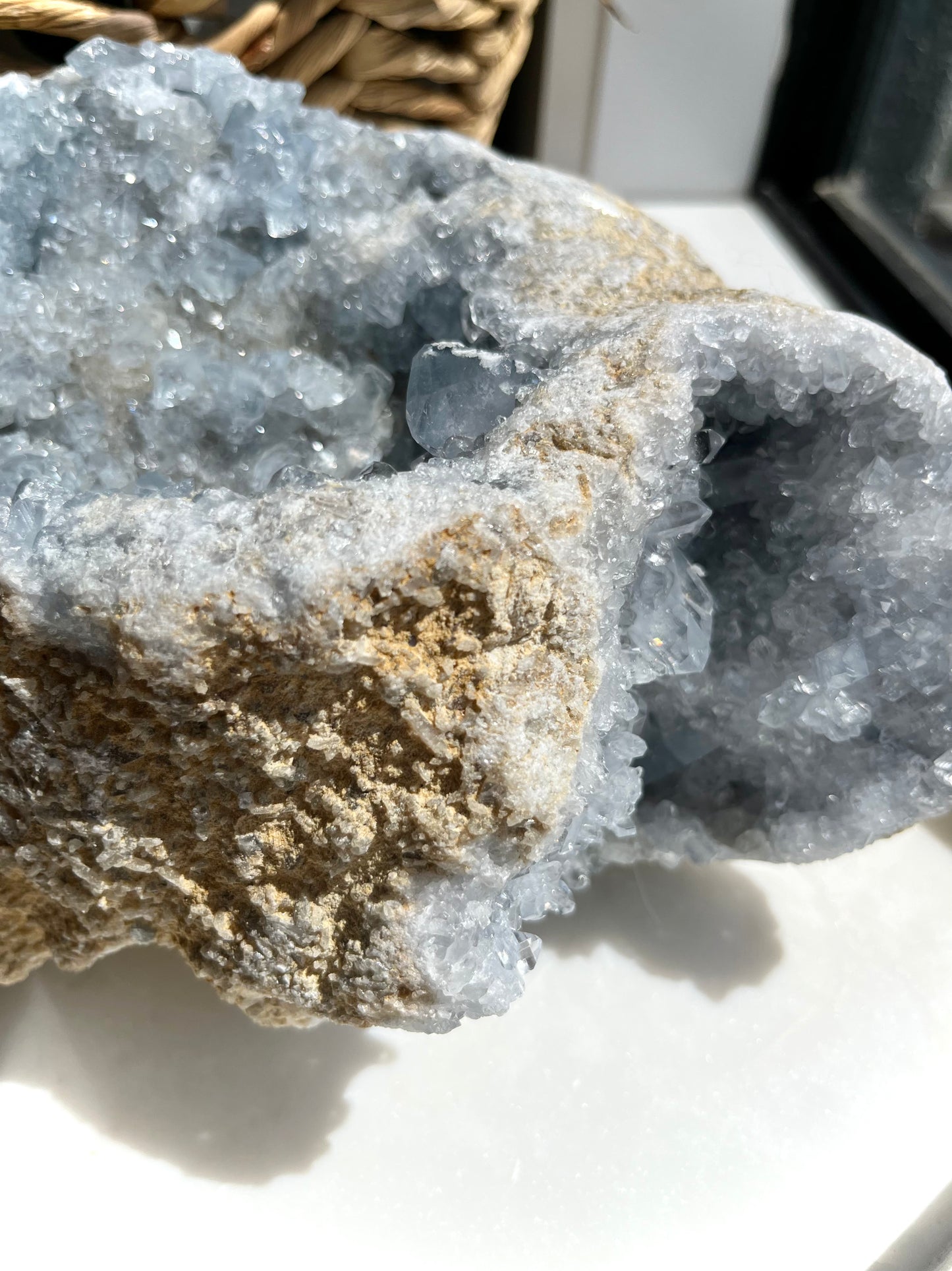 “Merisma” 5.77kg Cavernous Celestite Geode Specimen