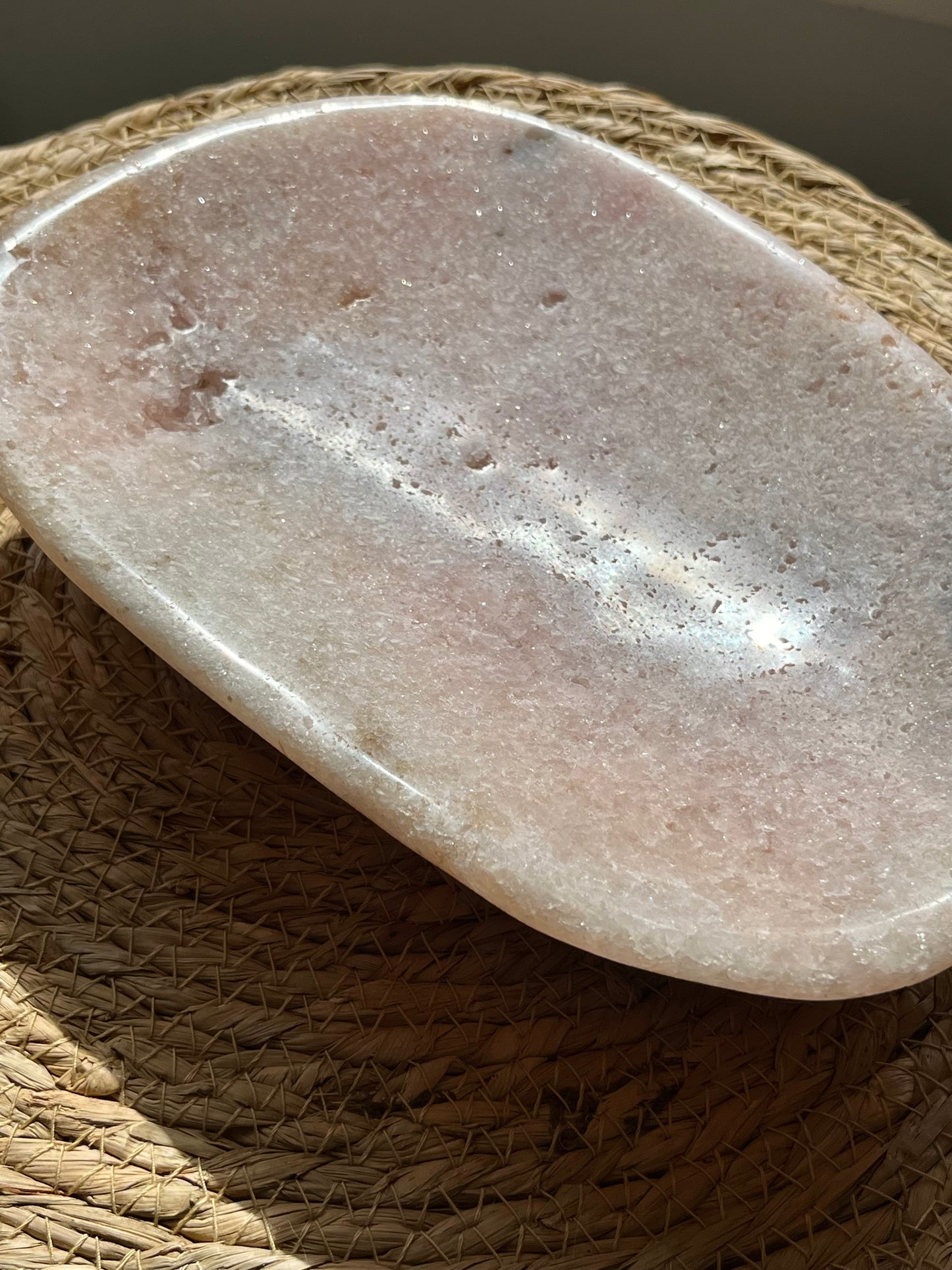 2.27kg Pink Amethyst Bowl w/Green Jasper Inclusions