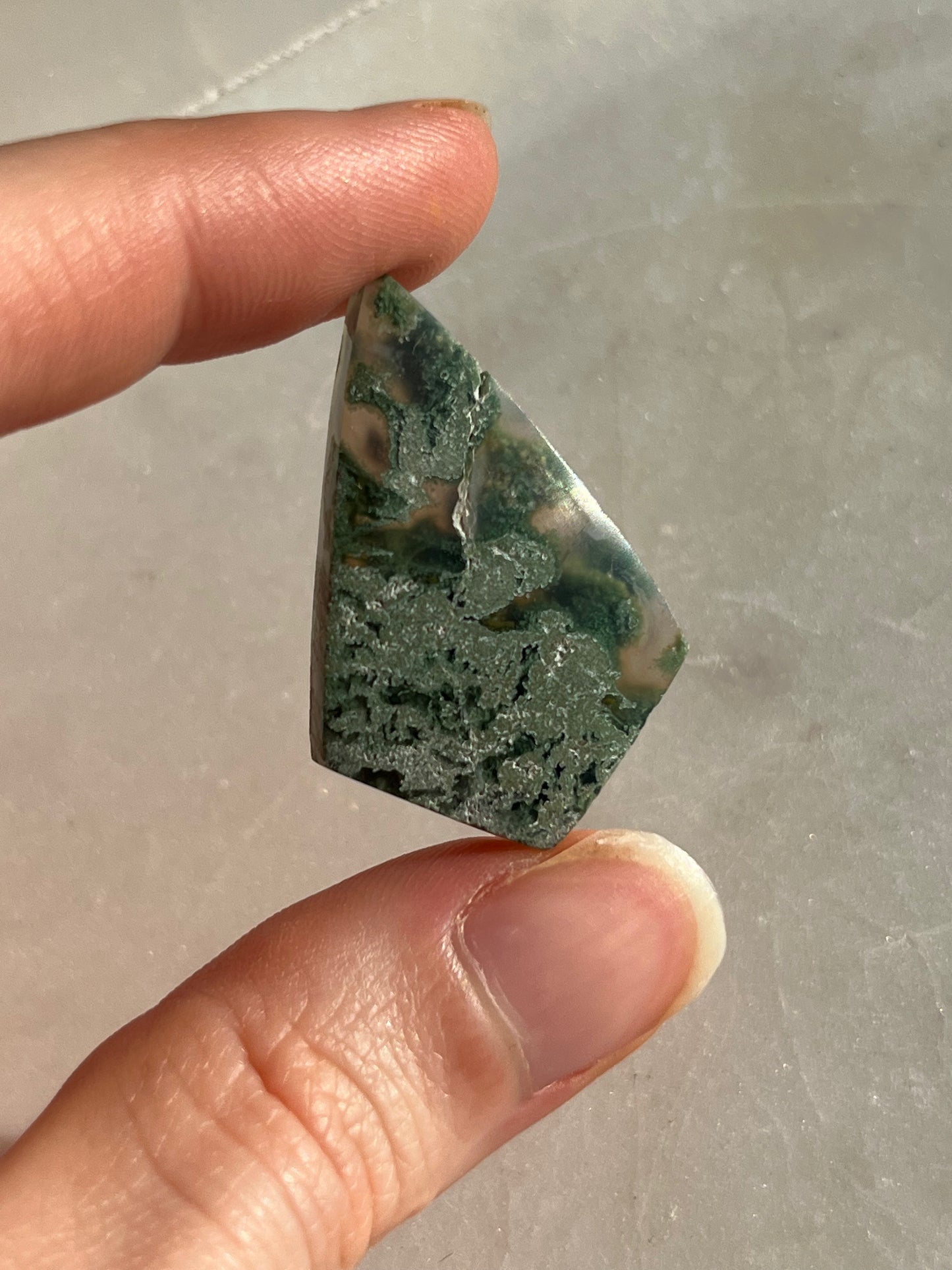 Danau Agate with Green Moss Kite & Sector Cabochon (You Choose)