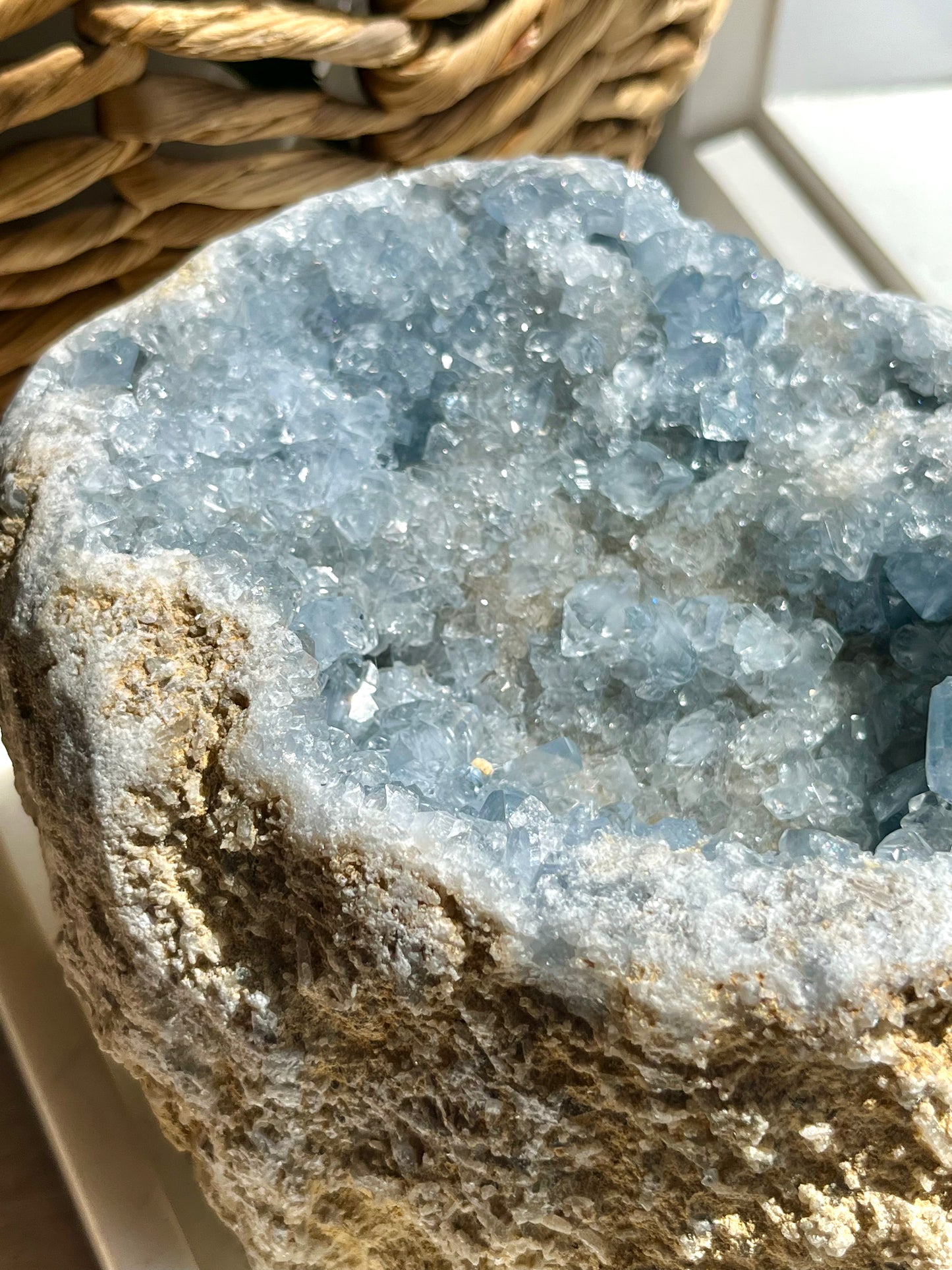 “Merisma” 5.77kg Cavernous Celestite Geode Specimen