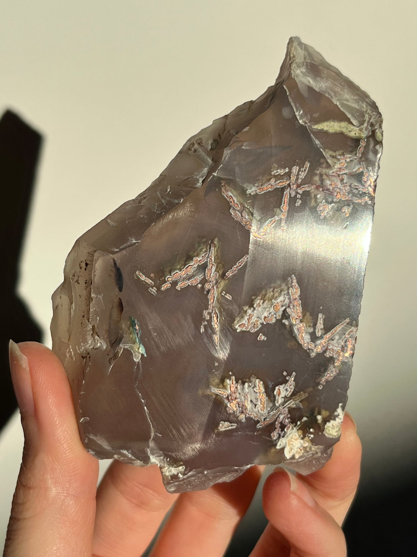 Native Copper & Chrysocolla in Chalcedony Specimen #28