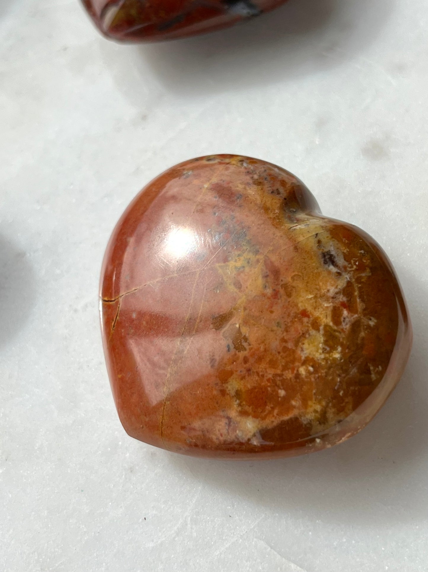 South African Red Jasper Heart Carving