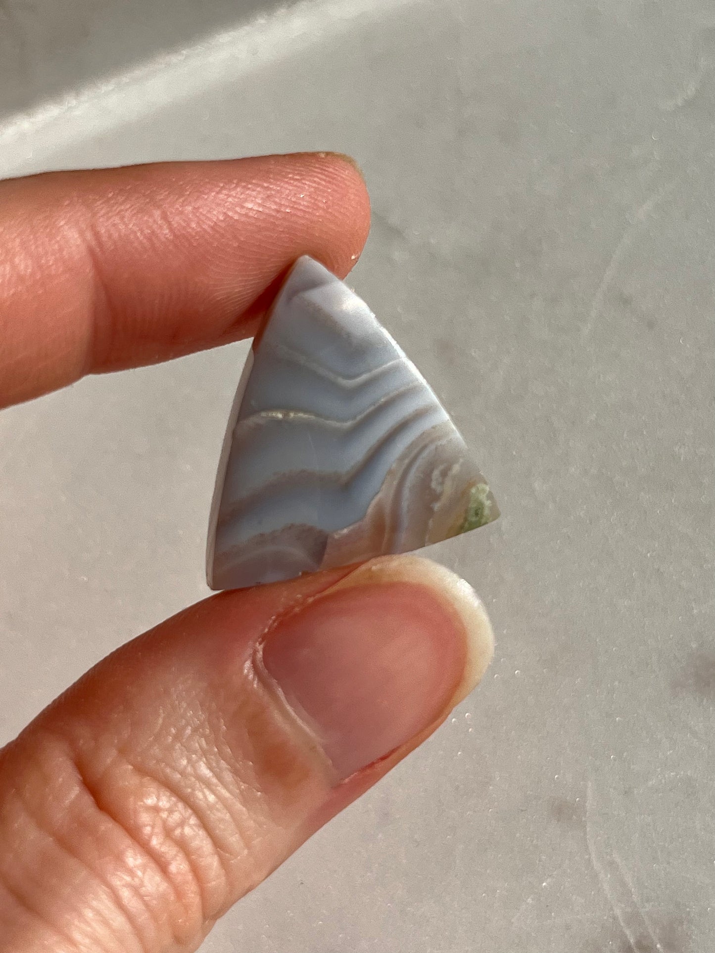 Danau Agate with Green Moss Triangle Cabochon (You Choose)