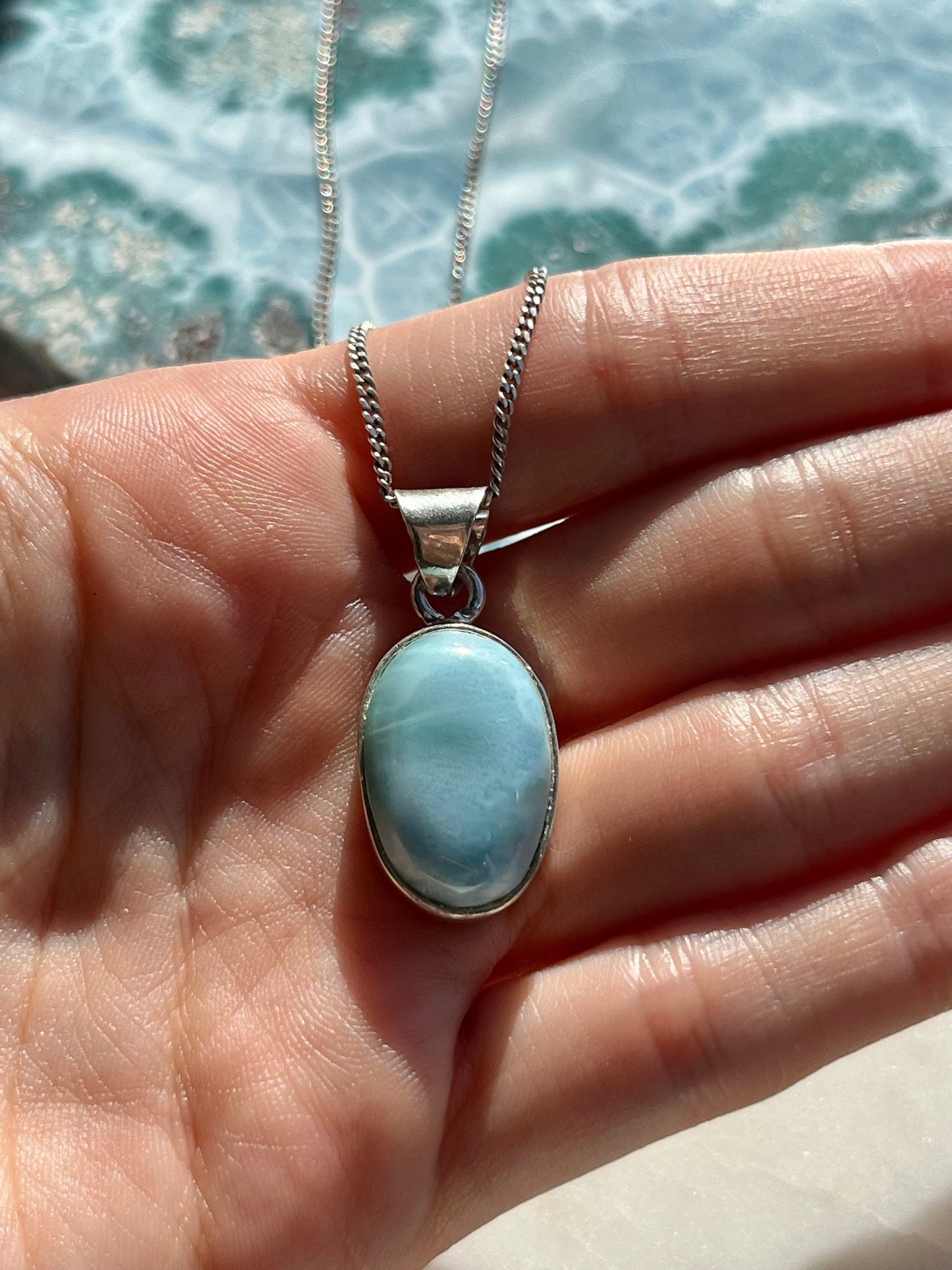 ‘Dream’ Larimar Sterling Silver Pendant #3