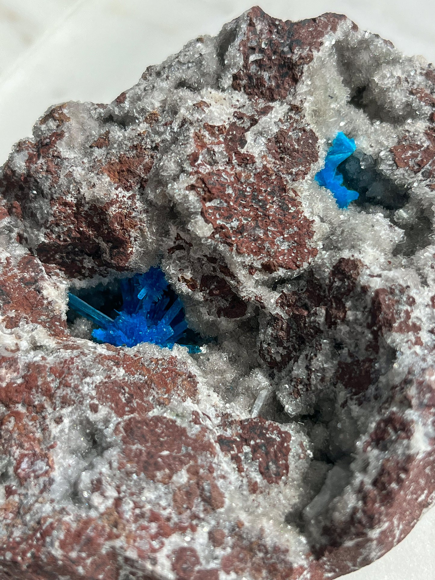 Pentagonite x Cavansite Specimen on Heulandite-Basalt Matrix #92
