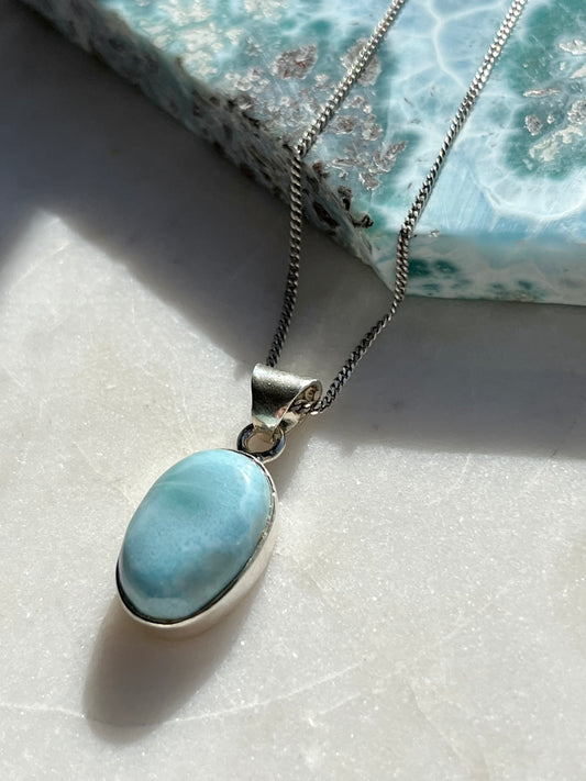 ‘Dream’ Larimar Sterling Silver Pendant #3