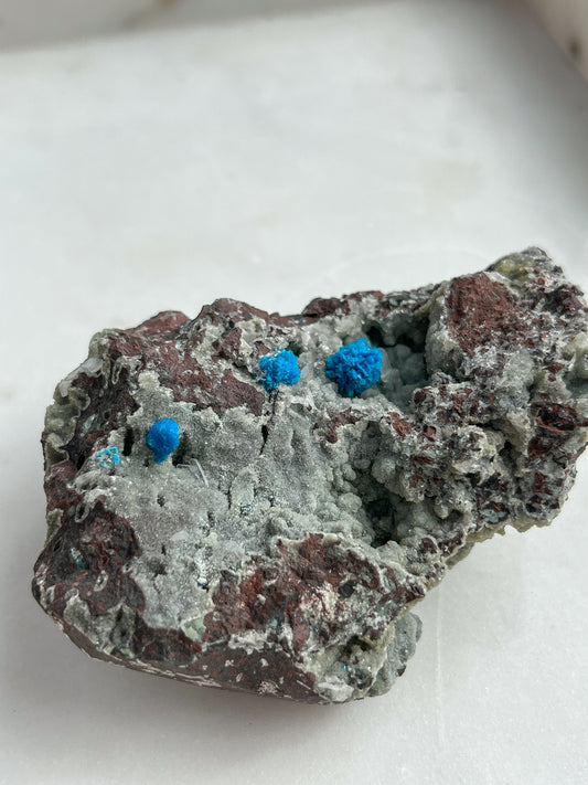 Cavansite Specimen on Zeolite-Basalt Matrix #96