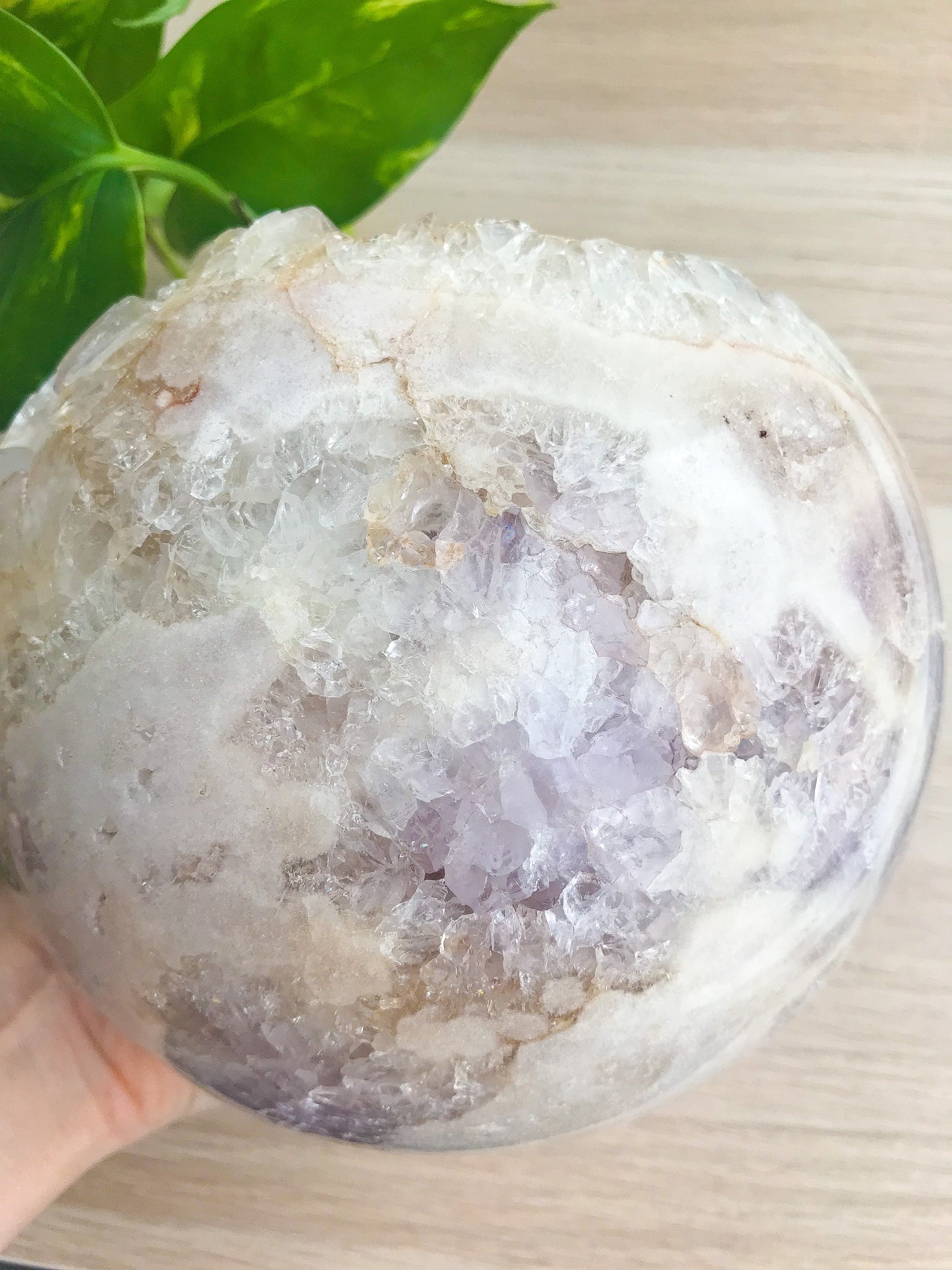 XXL Pink Amethyst Sphere w/Lilac Amethyst & Hematoid Inclusions