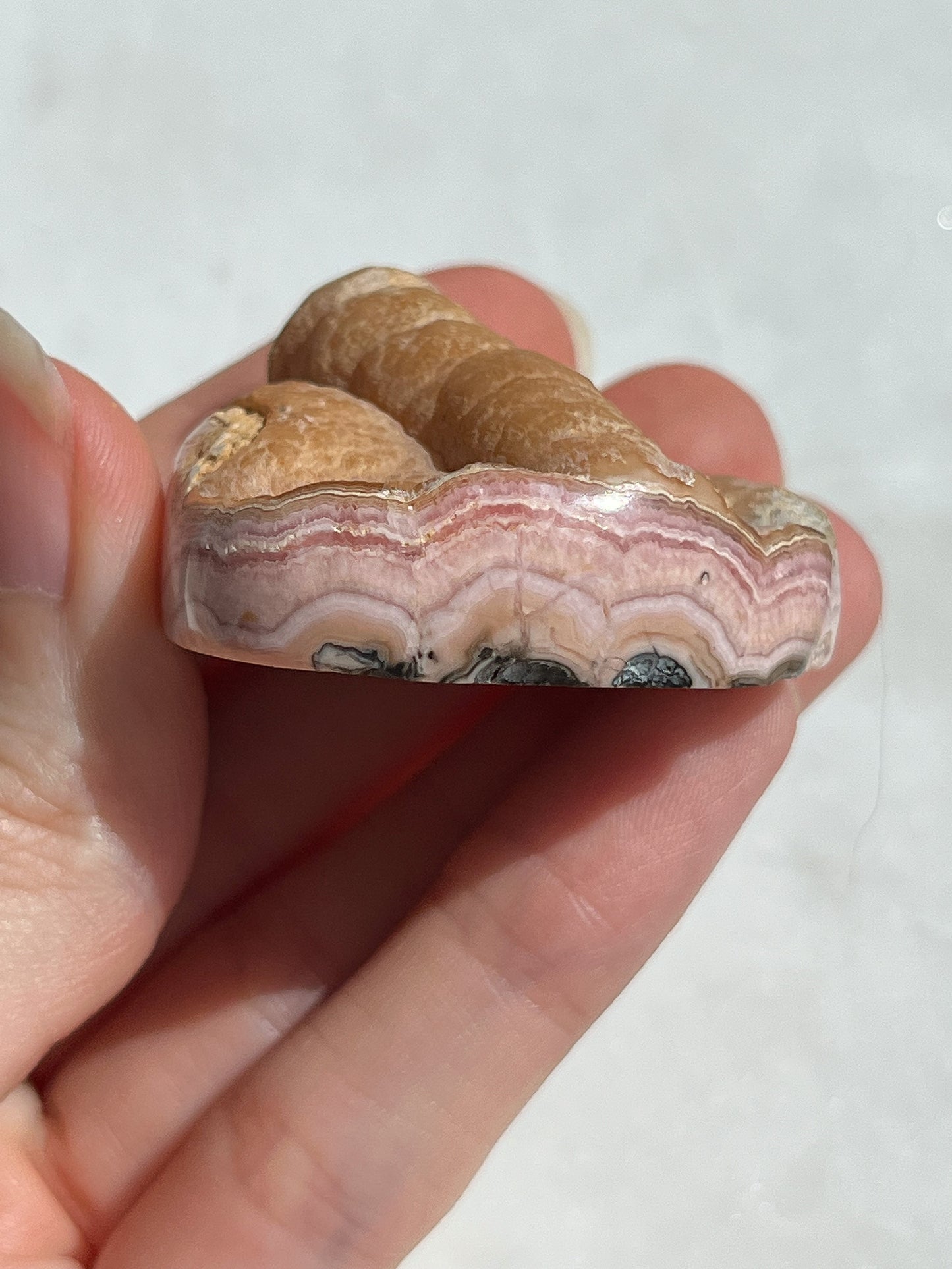 Rare 1980s Rhodochrosite “Cannonball” Polished Stalactite Specimen #39