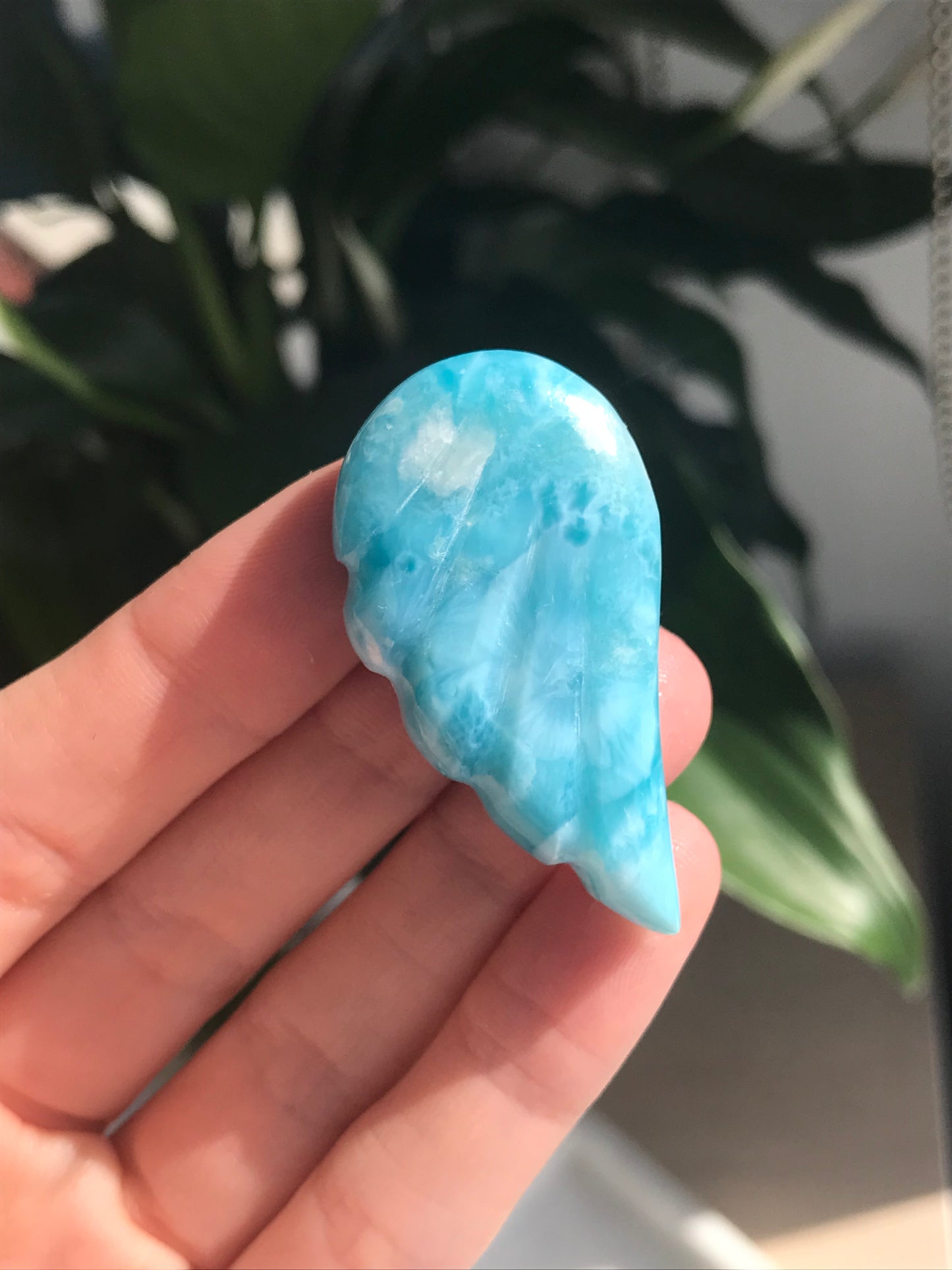 A+ Grade Larimar Angel Wing Carving 03